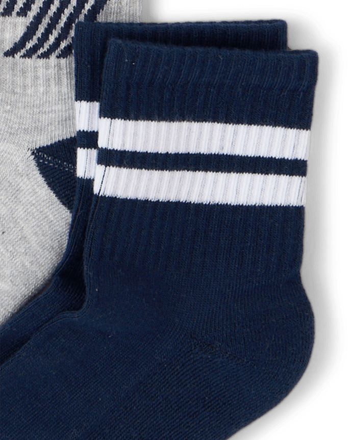 Lot de 6 paires chaussettes mi-mollet rayées et rembourrées pour garçon