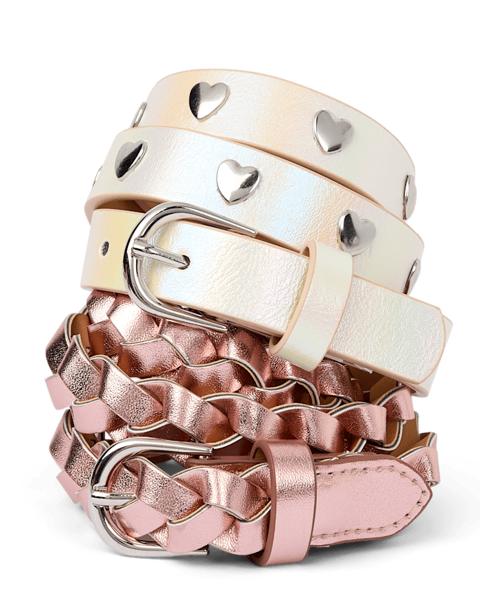 Girls Braided Belt 2-Pack