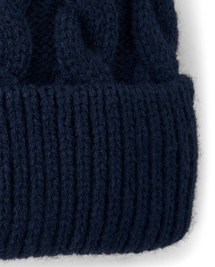 Toddler Boys Embroidered Construction Vehicle Pom Beanie