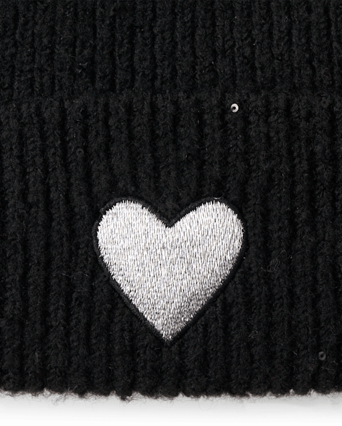 Girls Embroidered Sequin Beanie