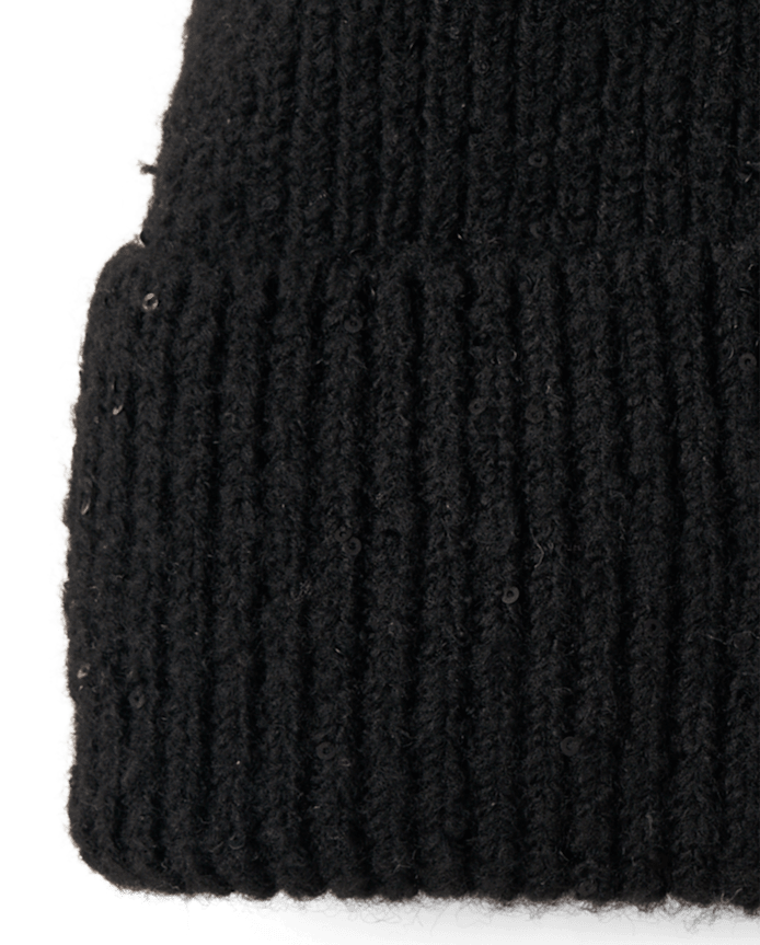 Girls Embroidered Sequin Beanie