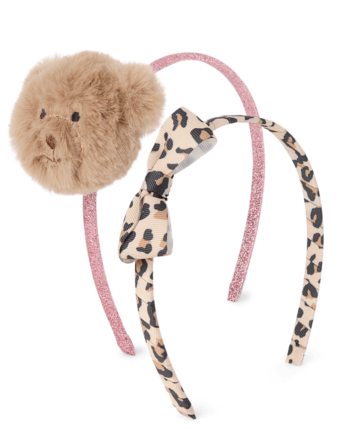 Lot de 2 serre-têtes ours en peluche pour petites filles