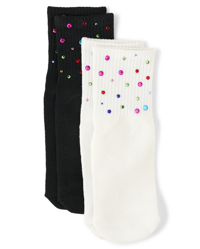 Girls Embellished Midi Socks 2-Pack