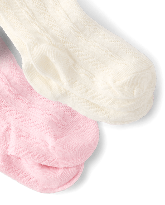 Baby Girls Cable Knit Tights 2-Pack