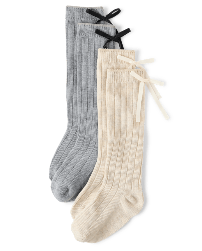 Girls Bow Boot Socks 2-Pack