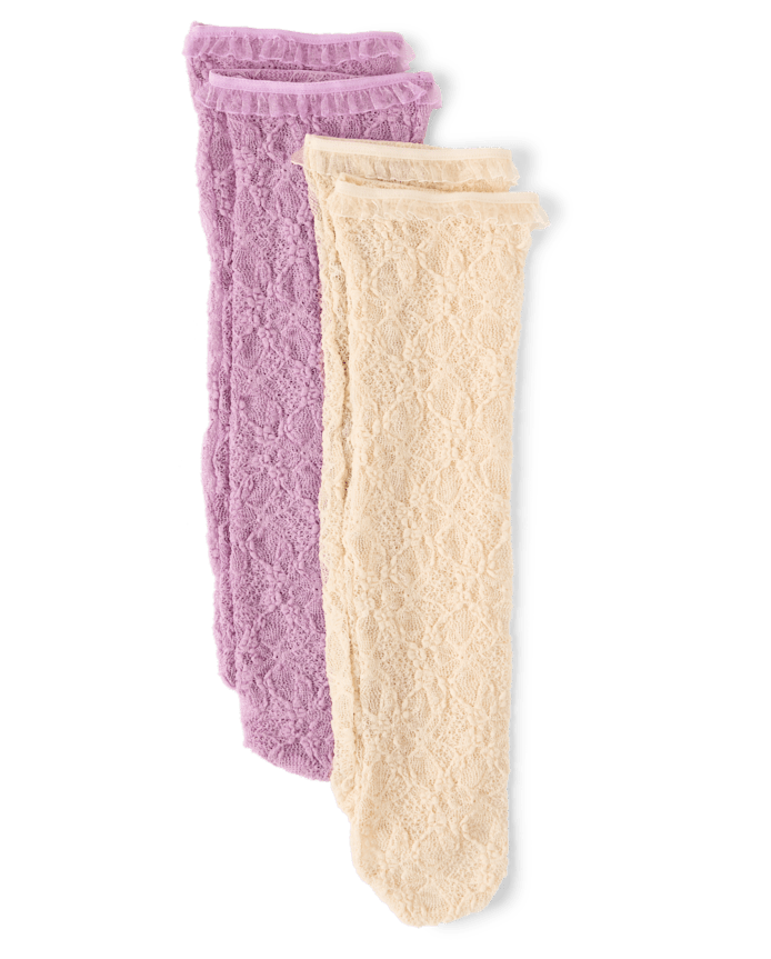 Girls Lace Boot Socks 2-Pack