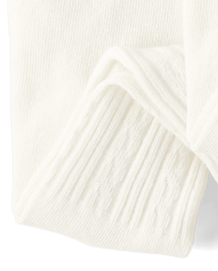 Girls Cable Knit Tights 2-Pack