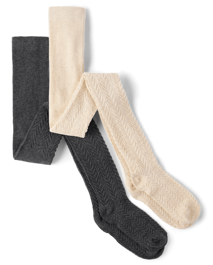 Girls Pointelle Tights 2-Pack