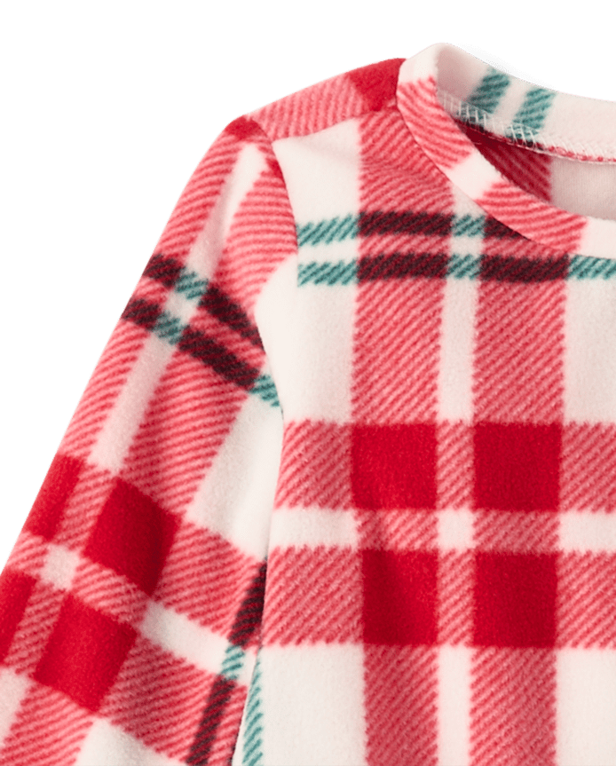 Baby And Toddler Girls Matching Family Plaid Dream Fleece Ruffle Nightgown