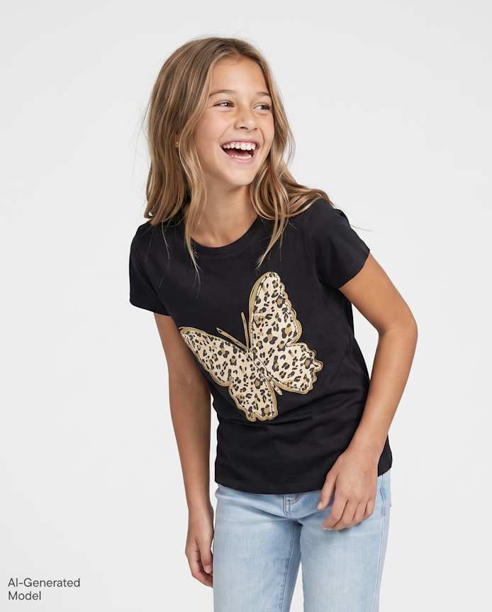 Girls Butterfly Graphic Tee