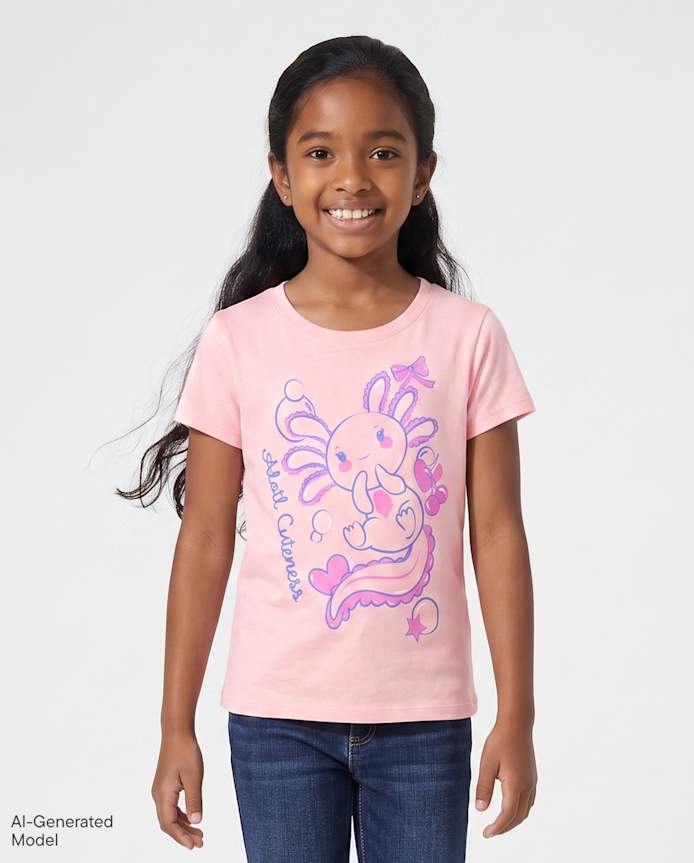 Girls Alotl Cuteness Graphic Tee