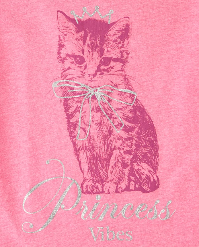 Girls Cat Princess Graphic Tee