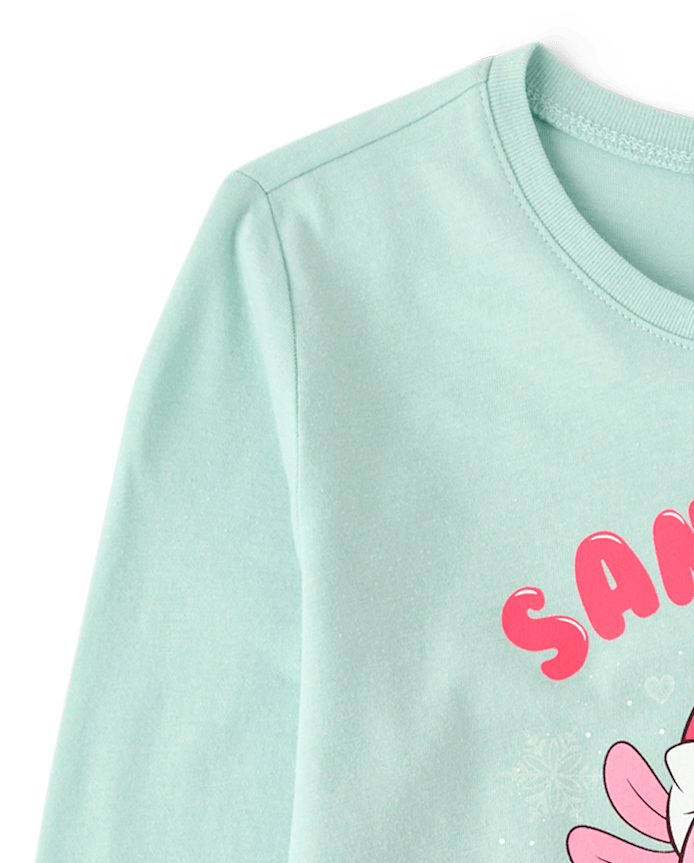 Girls Christmas Axolotl Graphic Tee