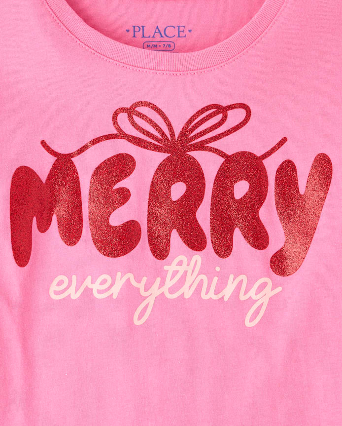 Baby And Toddler Girls Christmas Merry Everything Graphic Tee