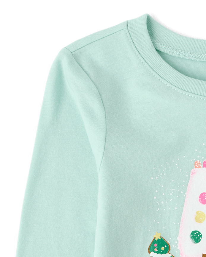Baby And Toddler Girls Christmas Gingerbread House Graphic Tee