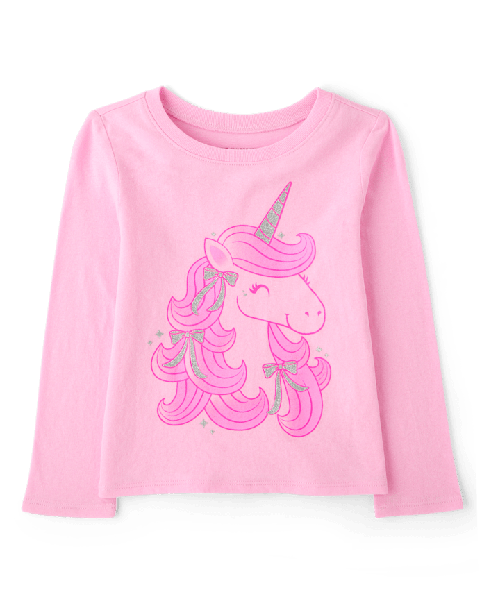 Baby And Toddler Girls Unicorn Graphic Tee