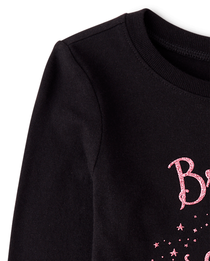 Baby And Toddler Girls Glitter Sparkle Graphic Tee