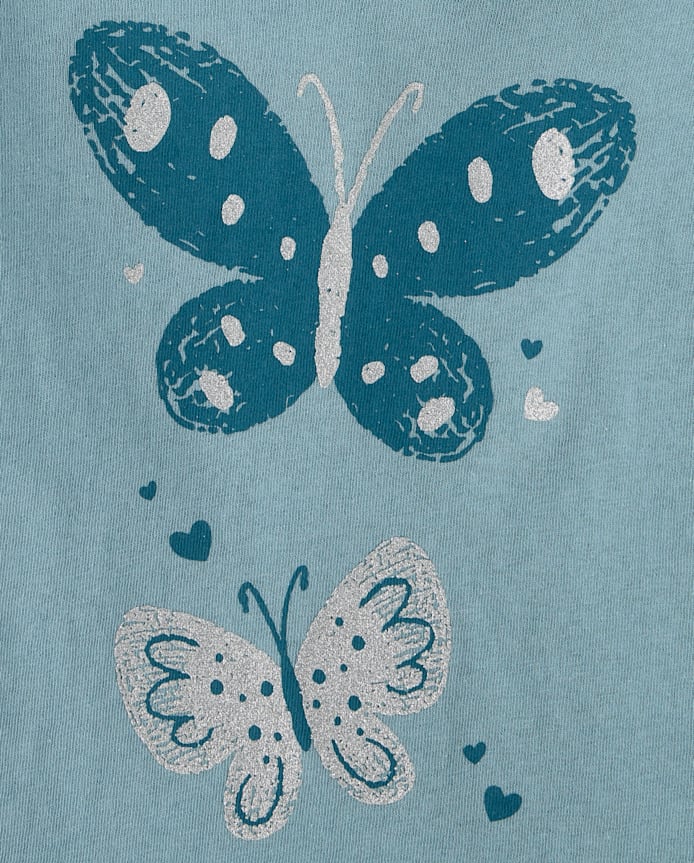 Baby And Toddler Girls Butterflies Graphic Tee