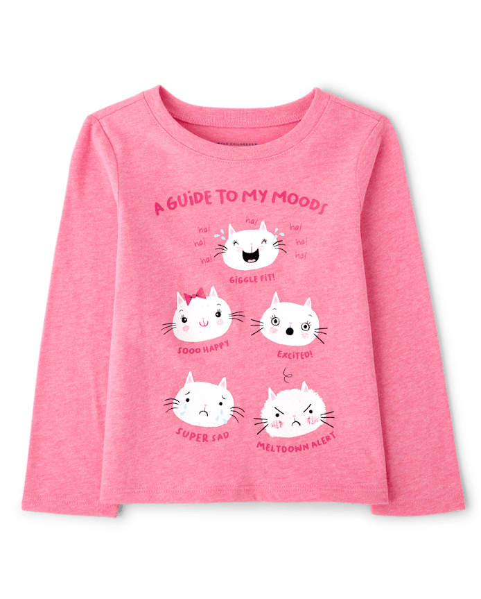 Baby And Toddler Girls Cats Graphic Tee