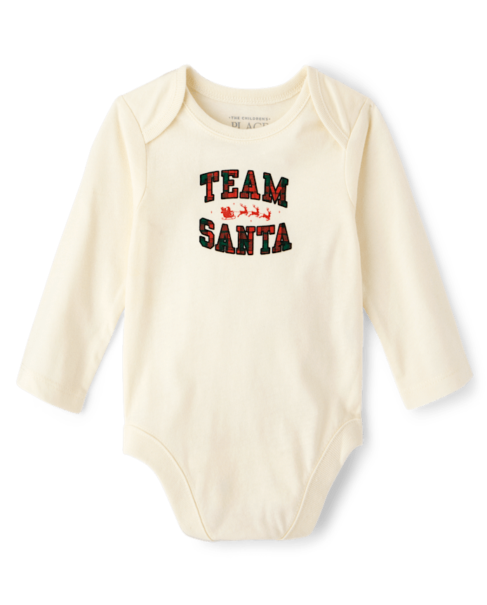 Baby Matching Family Christmas Team Santa Graphic Bodysuit