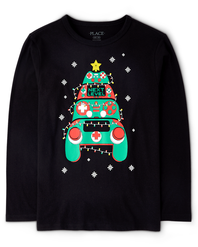 Boys Christmas Video Game Controllers Graphic Tee