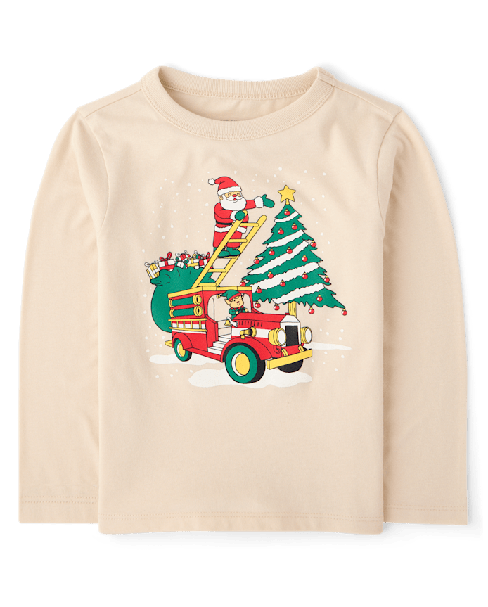 Baby And Toddler Boys Christmas Vehicle Graphic Tee