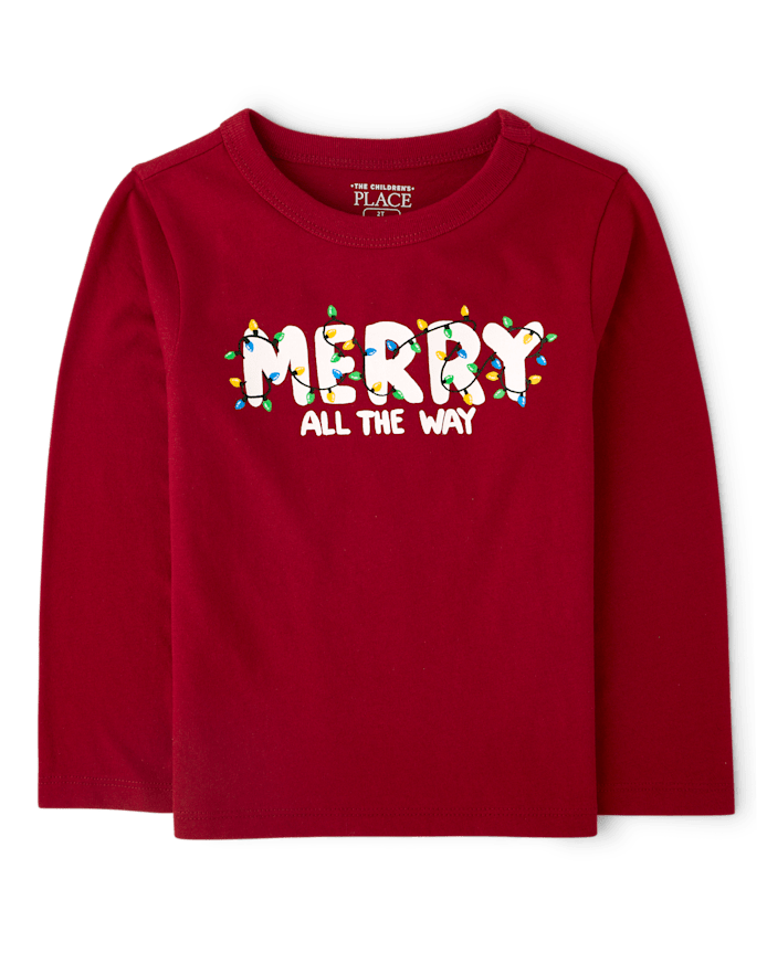 Baby And Toddler Matching Family Christmas Merry Graphic Tee