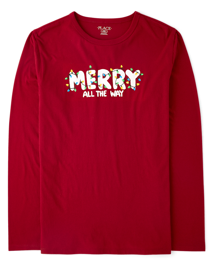 Adult Matching Family Christmas Merry Graphic Tee