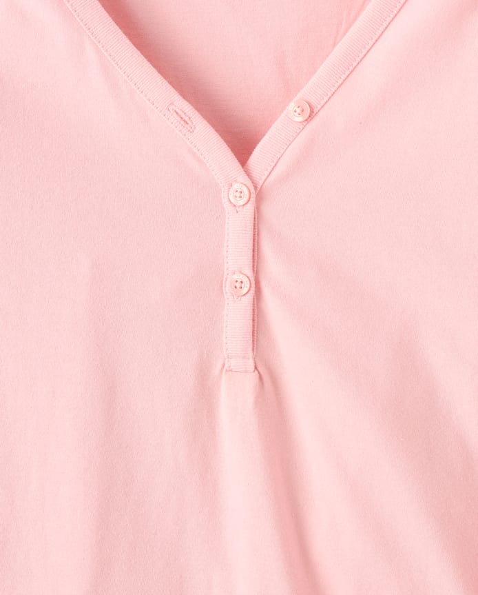 Womens Matching Family Gingerbread Cotton Henley Pajamas