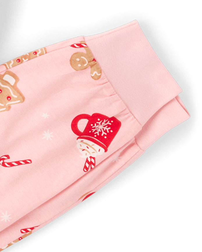 Womens Matching Family Gingerbread Cotton Henley Pajamas