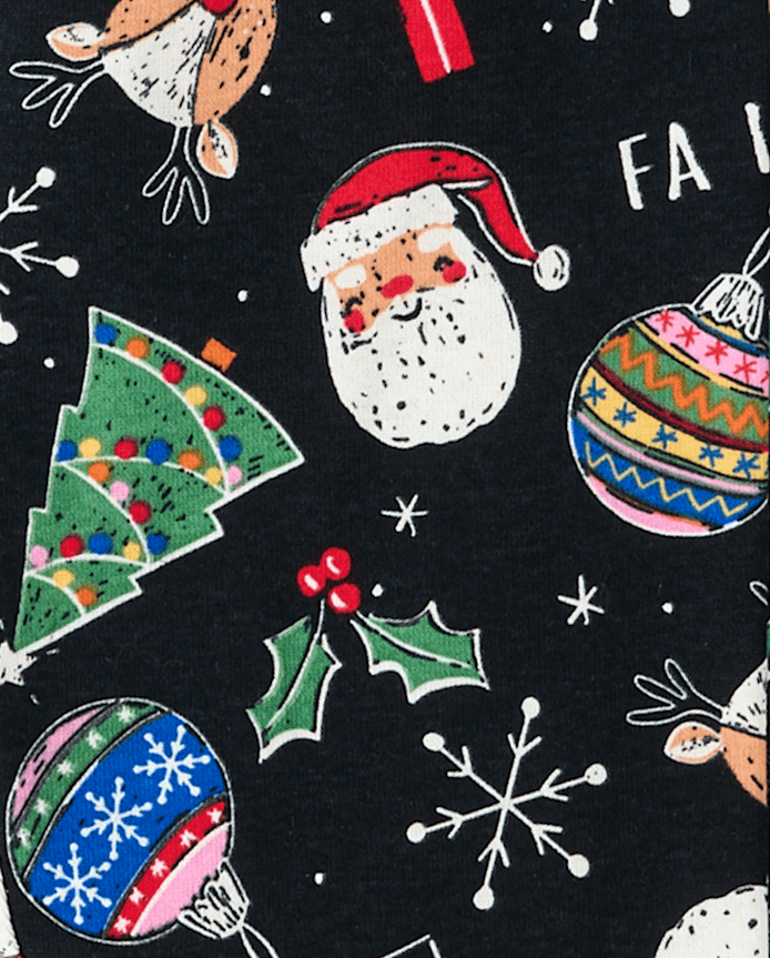 Kids Matching Family Glow Tis' The Season Snug Fit Cotton Pajamas