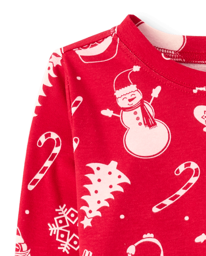 Kids Matching Family Christmas Icon Snug Fit Cotton Pajamas