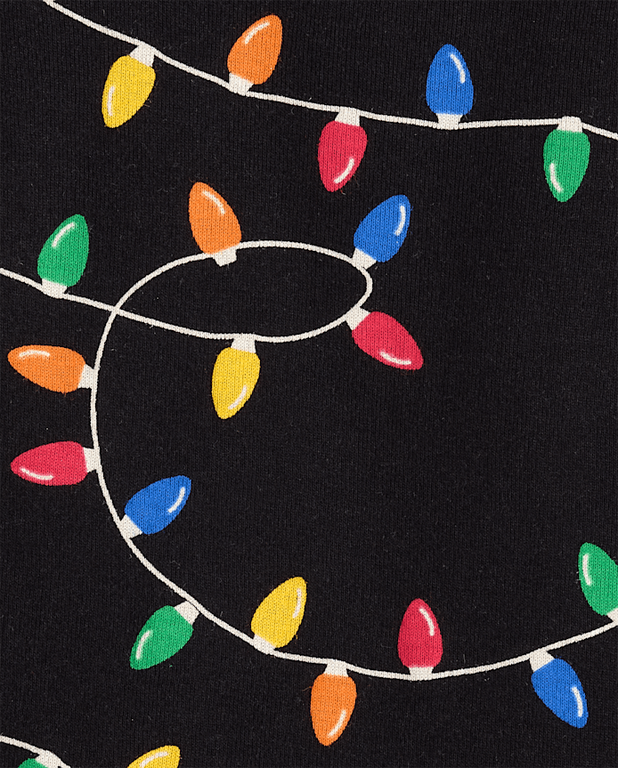 Kids Matching Family Christmas Lights Snug Fit Cotton Pajamas
