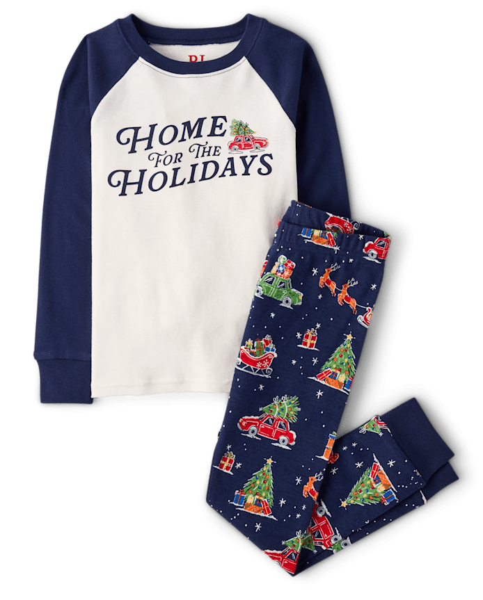 Kids Matching Family Home For The Holidays Snug Fit Cotton Pajamas
