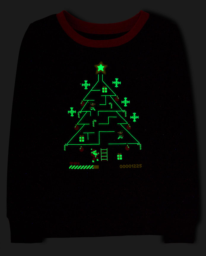 Boys Glow Christmas Video Game Snug Fit Cotton Pajamas
