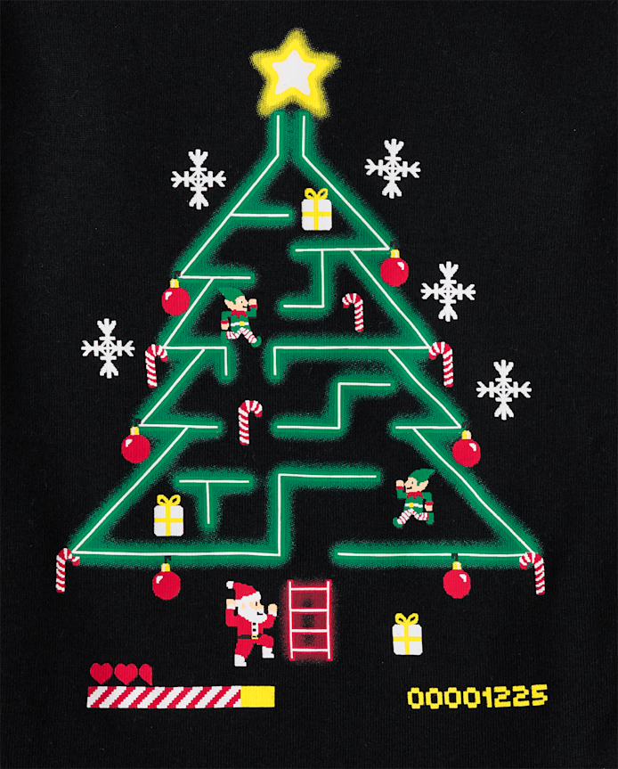 Boys Glow Christmas Video Game Snug Fit Cotton Pajamas