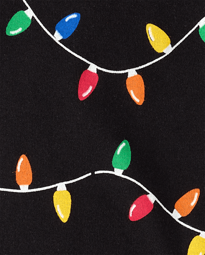 Baby And Toddler Matching Family Christmas Lights Snug Fit Cotton Pajamas