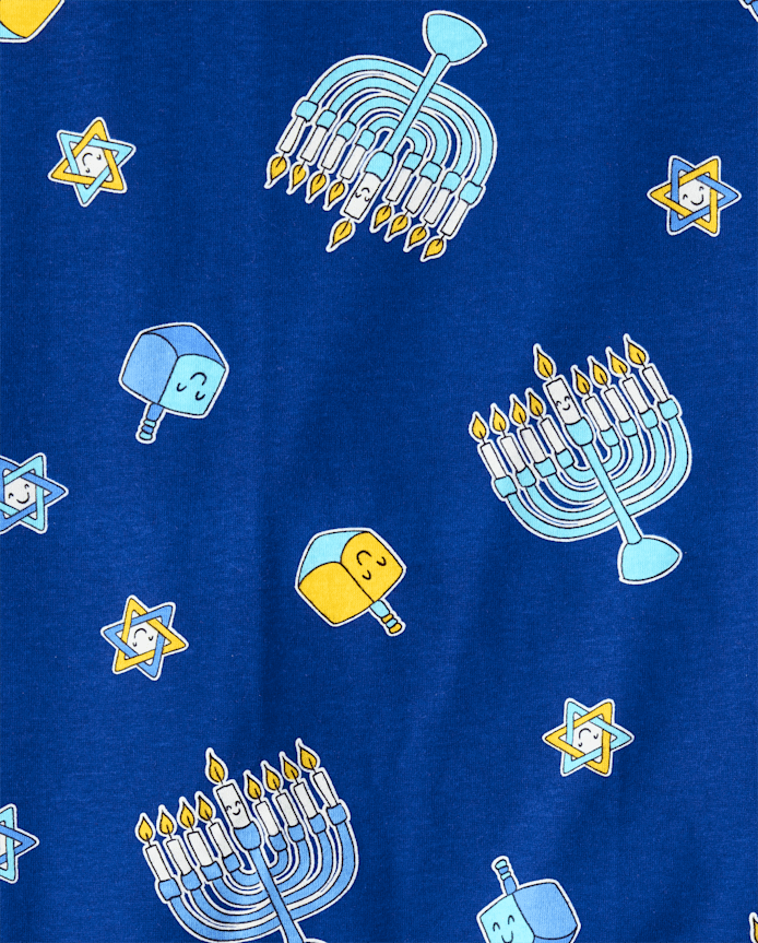 Adult Matching Family Glow Hanukkah Cotton Pajamas