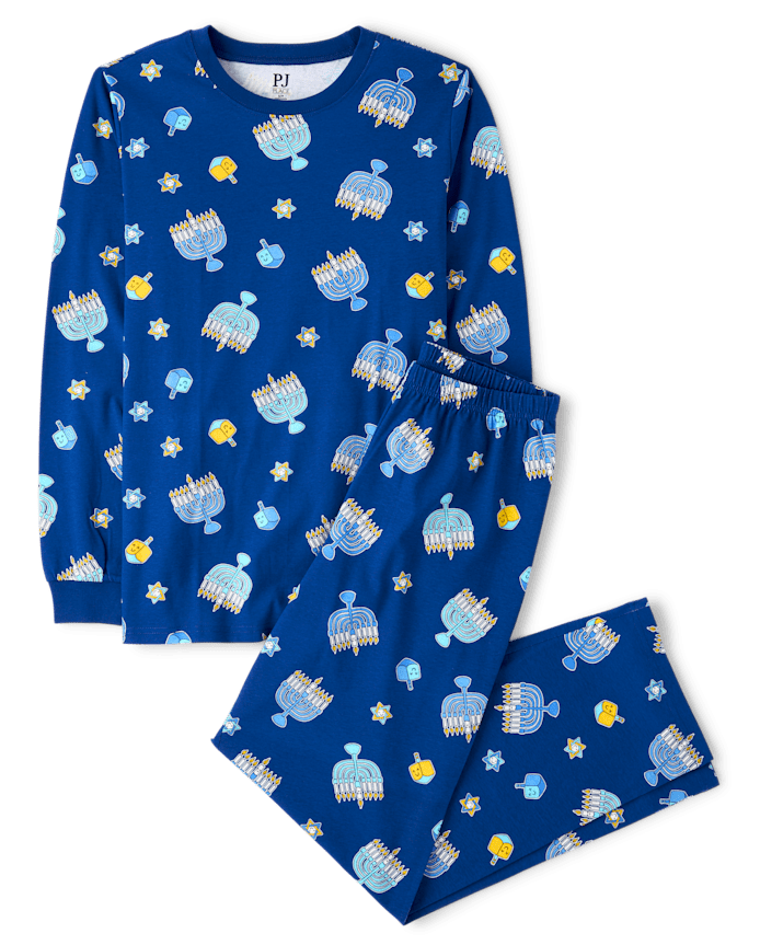 Adult Matching Family Glow Hanukkah Cotton Pajamas