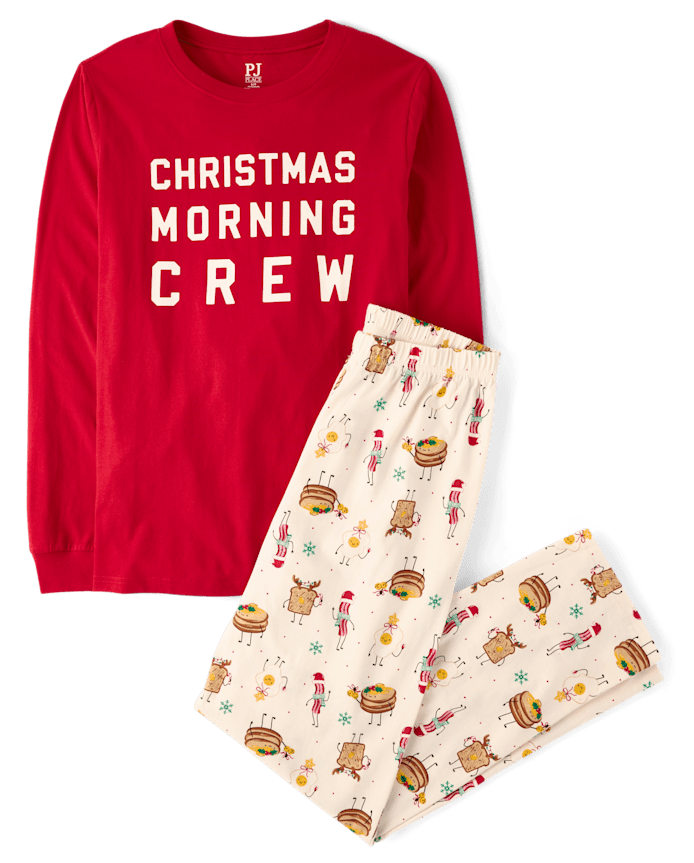 Adult Matching Family Christmas Morning Crew Cotton Pajamas