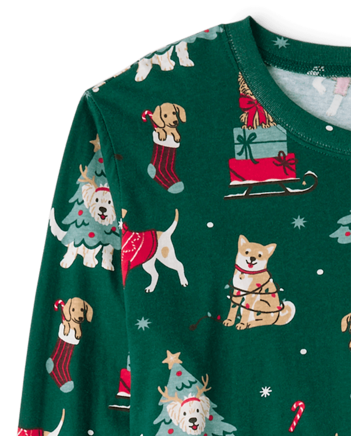 Adult Matching Family Christmas Dogs Cotton Pajamas