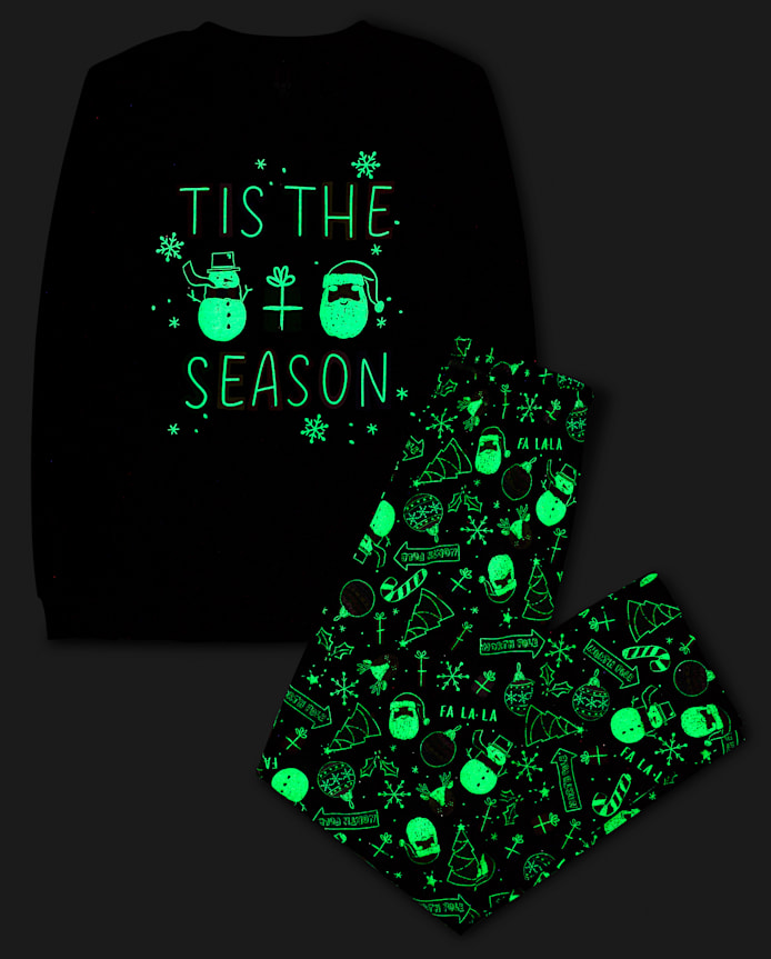 Adult Matching Family Glow Tis' The Season Cotton Pajamas