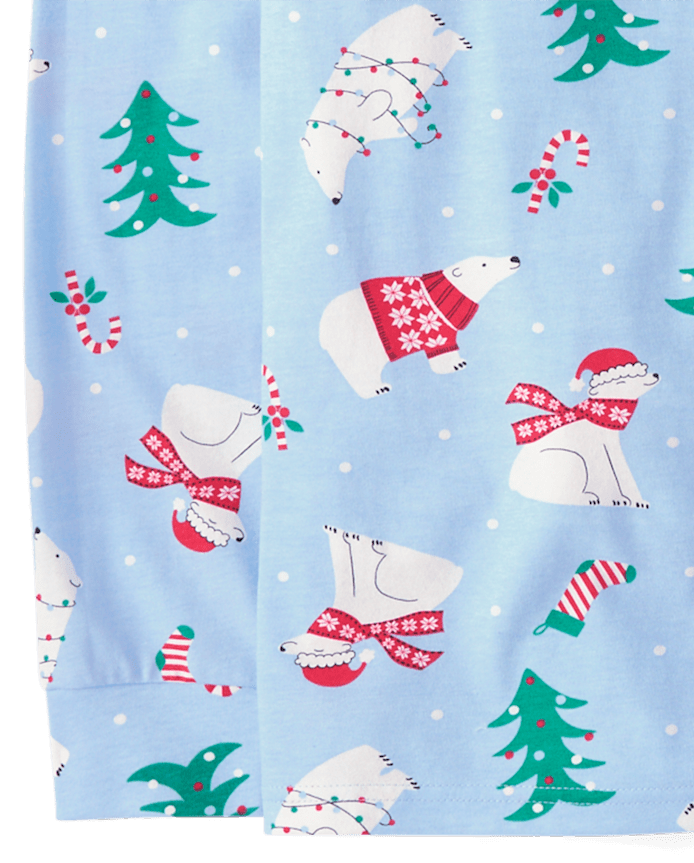 Adult Matching Family Christmas Polar Bear Cotton Pajamas
