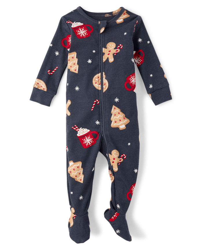 Baby And Toddler Boys Matching Family Gingerbread Snug Fit Cotton Footed One Piece Pajamas
