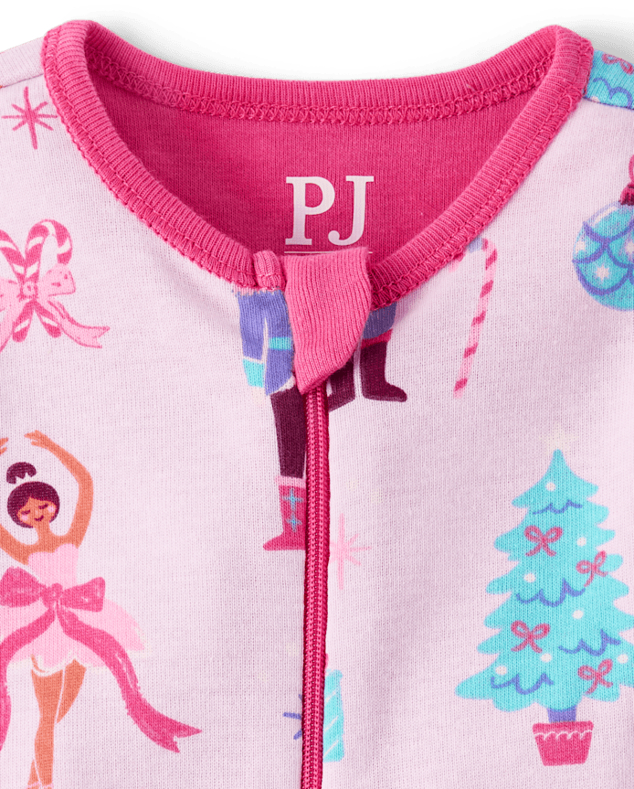 Baby And Toddler Girls Mommy Me Nutcracker Snug Fit Cotton Footed One Piece Pajamas