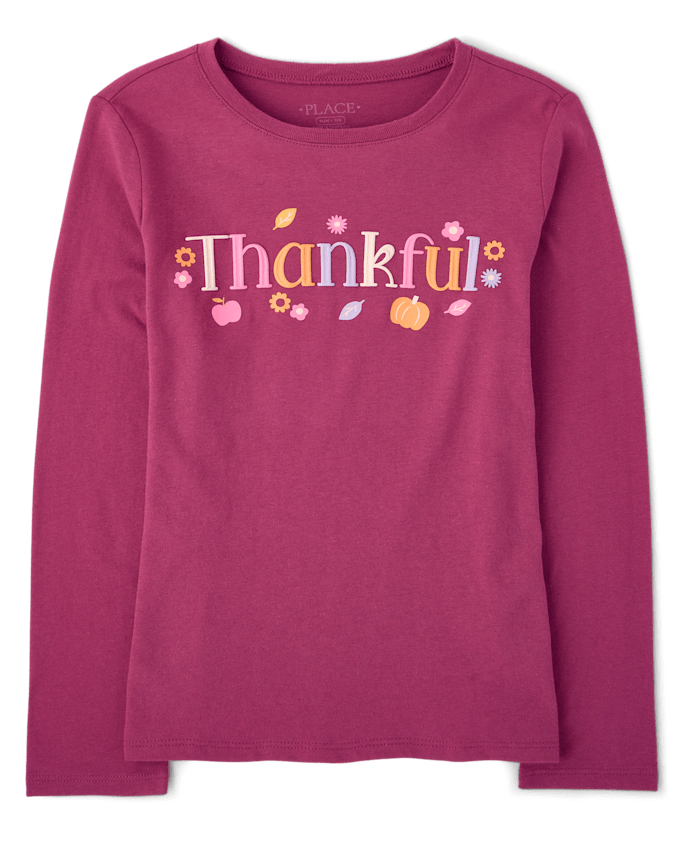 Girls Thankful Graphic Tee