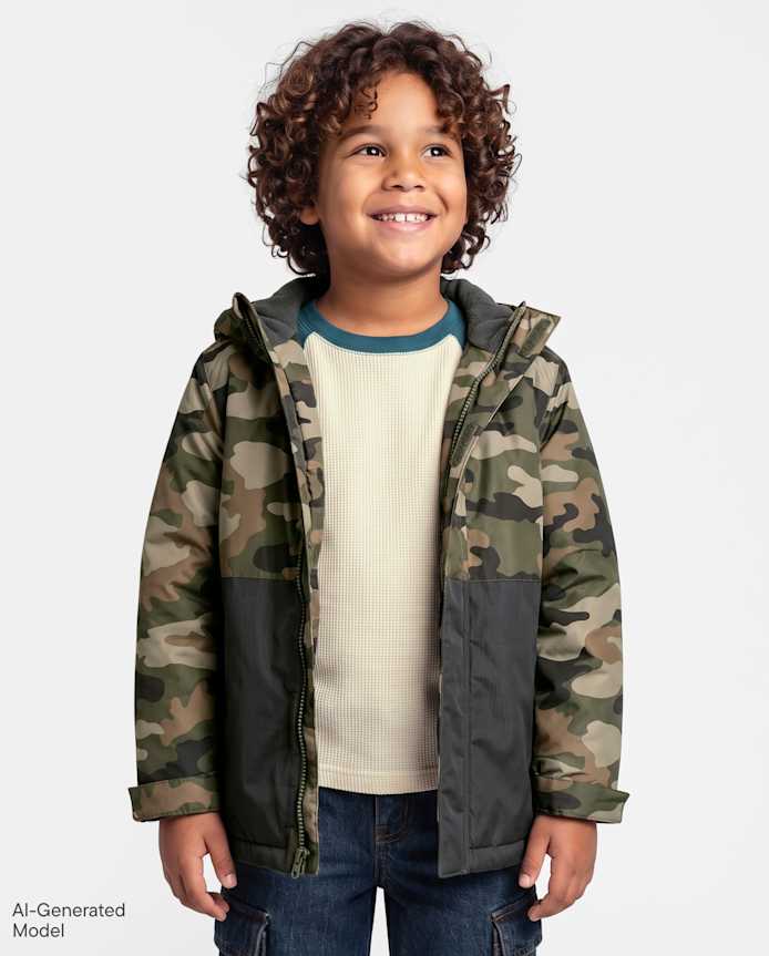 Boys Print Colorblock 3 1 Jacket