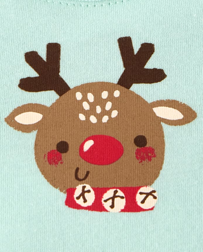 Baby Christmas Reindeer Graphic Bodysuit