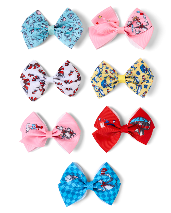 Girls Dr. Seuss Cat In The Hat™ Bow Hair Clip 7-Pack