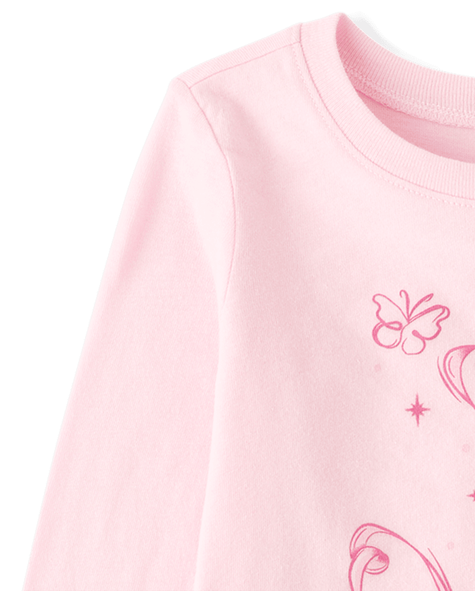 Baby And Toddler Girls Ribbon Butterfly Graphic Tee